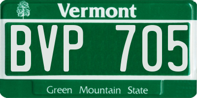 VT license plate BVP705