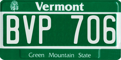 VT license plate BVP706