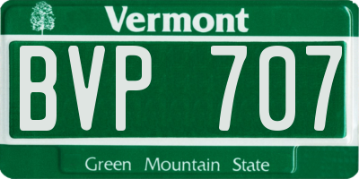 VT license plate BVP707