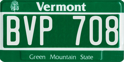 VT license plate BVP708