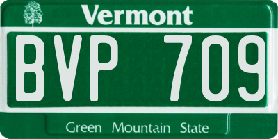 VT license plate BVP709
