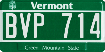 VT license plate BVP714