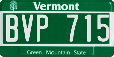 VT license plate BVP715