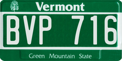 VT license plate BVP716