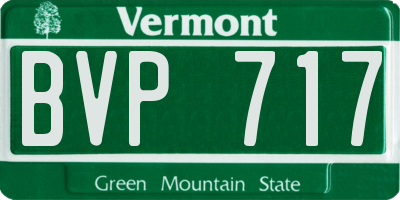 VT license plate BVP717