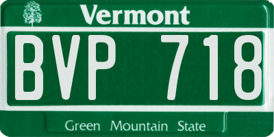 VT license plate BVP718
