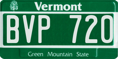 VT license plate BVP720