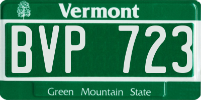 VT license plate BVP723
