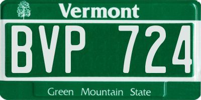VT license plate BVP724