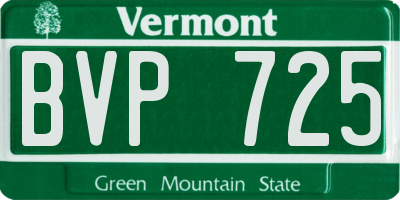 VT license plate BVP725