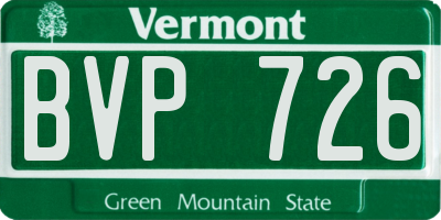 VT license plate BVP726