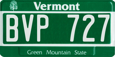 VT license plate BVP727