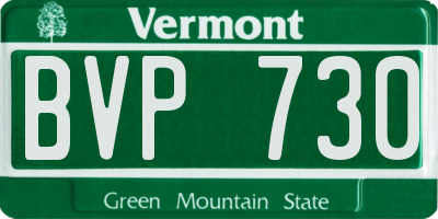 VT license plate BVP730