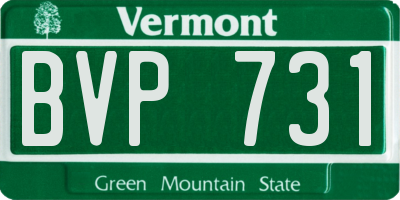 VT license plate BVP731