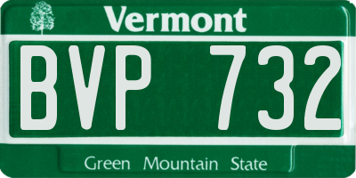 VT license plate BVP732