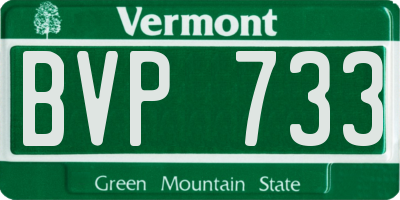 VT license plate BVP733
