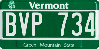 VT license plate BVP734