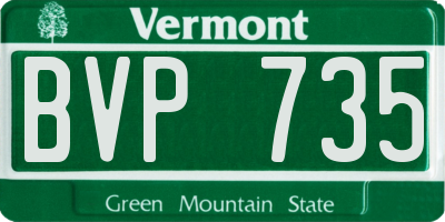 VT license plate BVP735