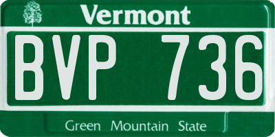 VT license plate BVP736