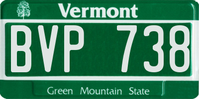 VT license plate BVP738
