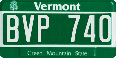 VT license plate BVP740