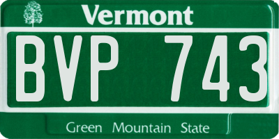 VT license plate BVP743
