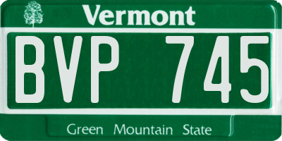 VT license plate BVP745
