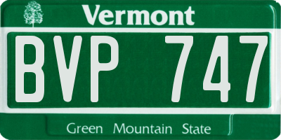 VT license plate BVP747