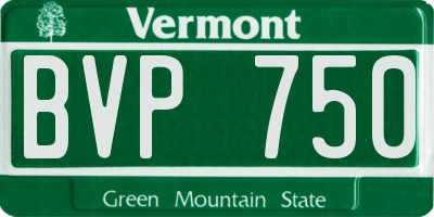 VT license plate BVP750