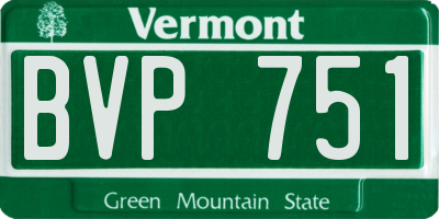 VT license plate BVP751