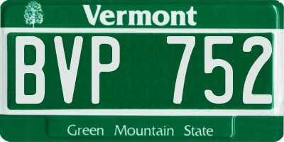VT license plate BVP752