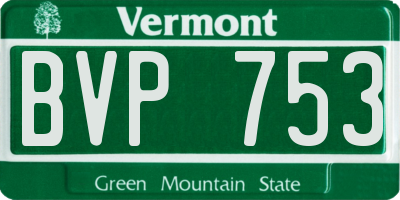VT license plate BVP753