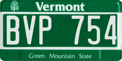 VT license plate BVP754