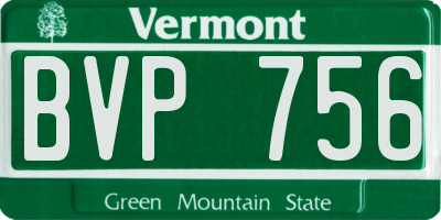 VT license plate BVP756