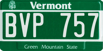 VT license plate BVP757