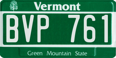 VT license plate BVP761