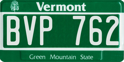 VT license plate BVP762