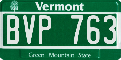 VT license plate BVP763