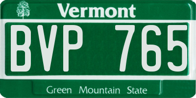 VT license plate BVP765