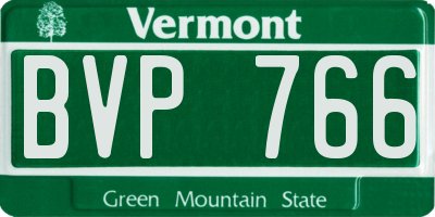 VT license plate BVP766