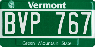 VT license plate BVP767