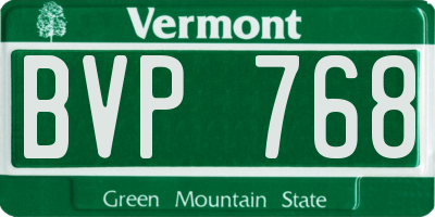 VT license plate BVP768