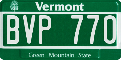 VT license plate BVP770