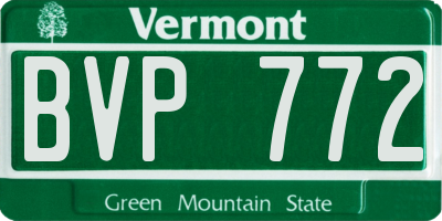 VT license plate BVP772