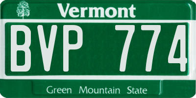 VT license plate BVP774