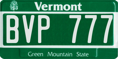 VT license plate BVP777