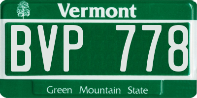 VT license plate BVP778