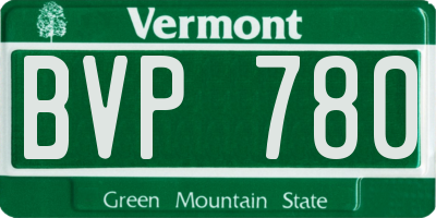 VT license plate BVP780