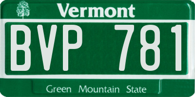 VT license plate BVP781