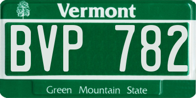 VT license plate BVP782